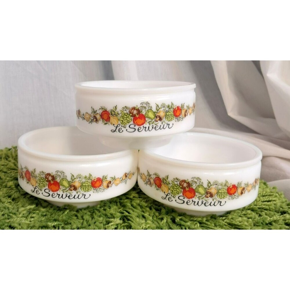 Vintage Gemco Corning Ware Compatible Spice of Life Le Serveur 3pc Condiment